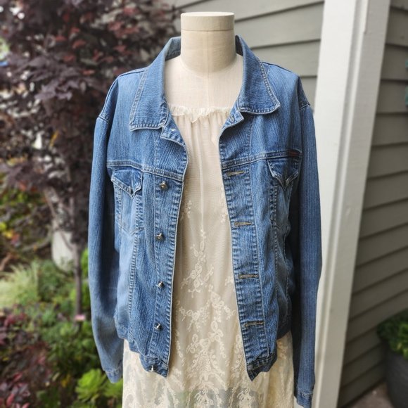 Oh so comfy stretch blue jean jacket size 3x - Picture 4 of 4